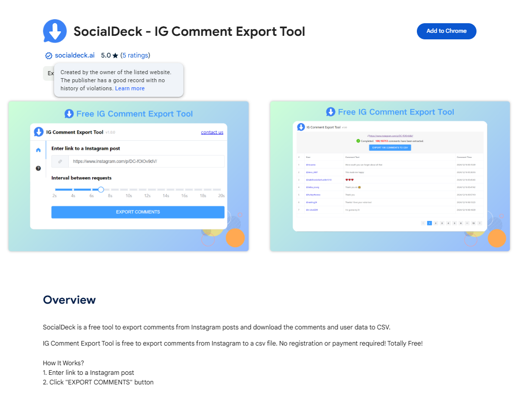 SocialDeck - IG Email Extractor